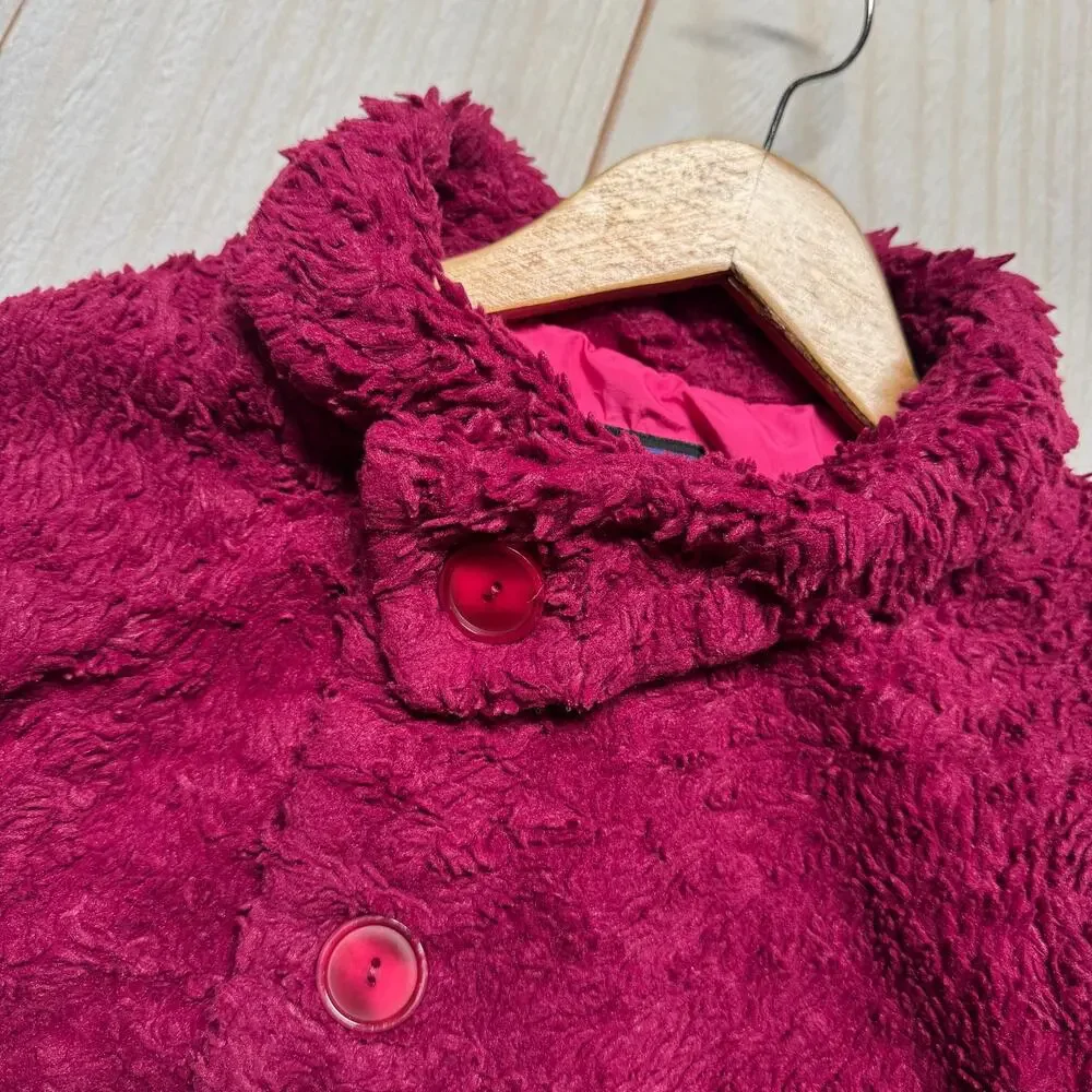 Patagonia Kids Girls Pelage Size XS 5-6 Faux Fur Fleece Jacket Magenta